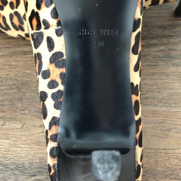 Nine West Faux Fur Leopard Print Pumps - Picture 7 of 7